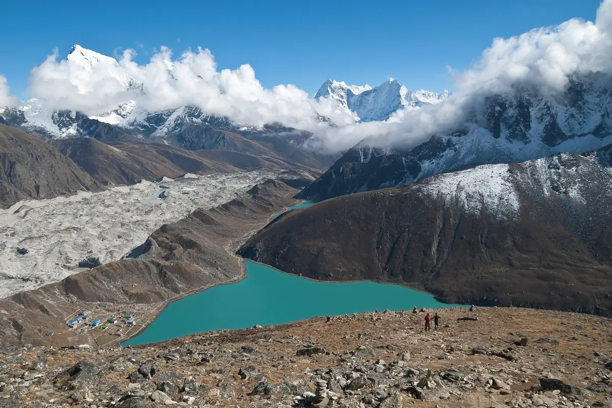 Gokyo Lake and the Ngozumpa Glacier from Gokyo Ri