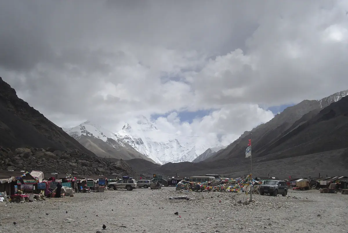 The tent area at the Tibet base camp